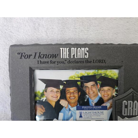 New Lighthouse Christian Products Photo Frame Graduation I Know The Plans 4x6 - Picture 4 of 12